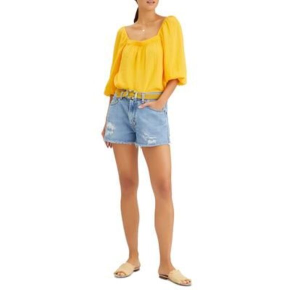 Sanctuary Dusk Square Neck Top In Mango Sorbet L - Picture 1 of 3